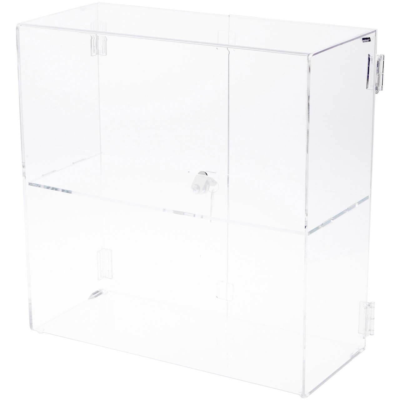 Plymor Clear Acrylic Rectangular Locking Display Case, 1 Shelf